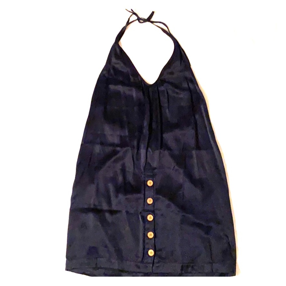 Jenni Kayne Silk Halter Slip Dress w Buttons
